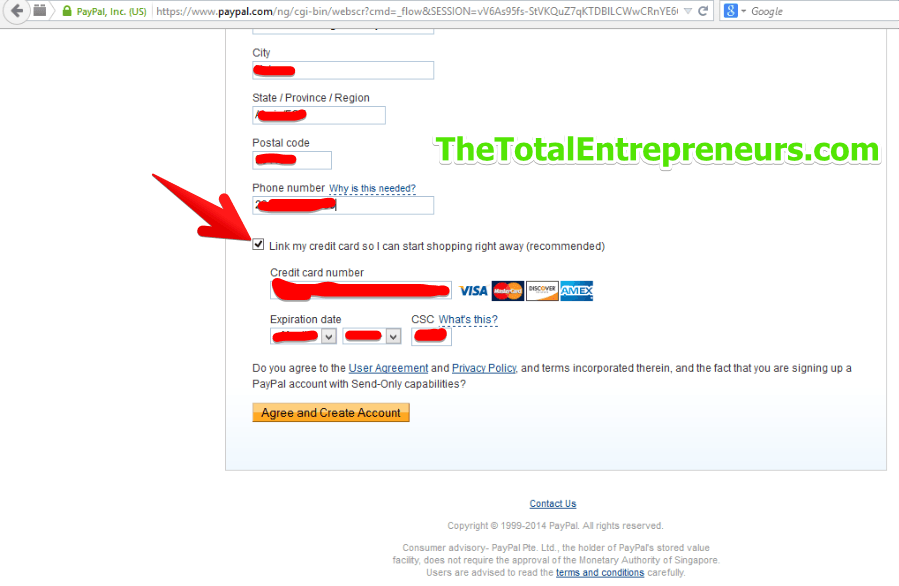 paypal account