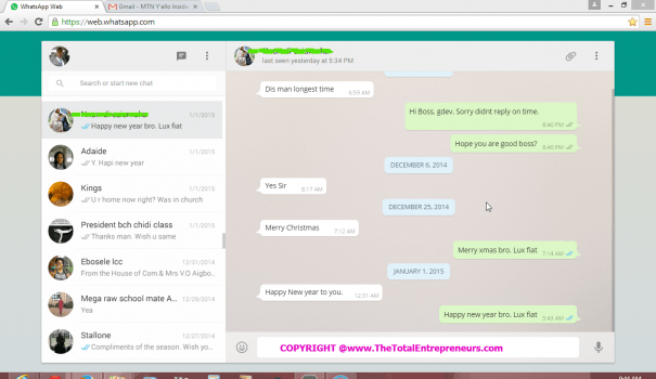 WhatsApp in your desktop computer
