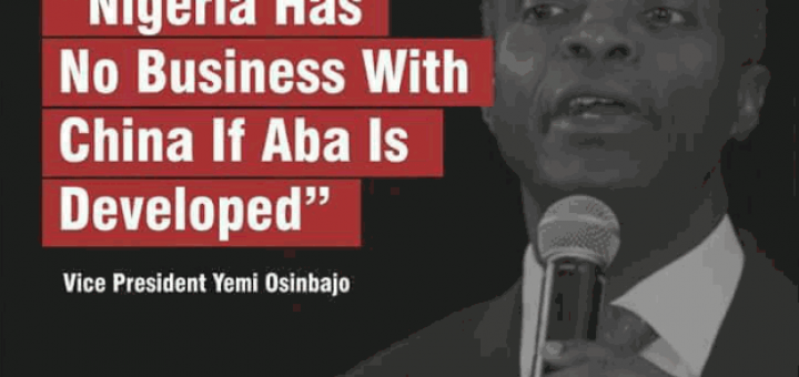 Vice president of Nigeria comparing Nigeria to China