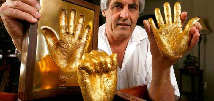 Nelson Mandela's Golden Hand Casts