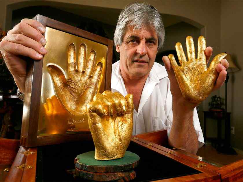 Nelson Mandela's Golden Hand Casts