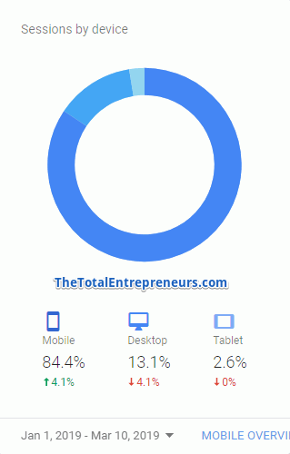 Google Traffic Source for The Total Entrepreneurs