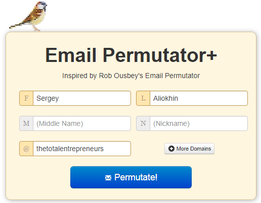 find email someones email address using email permutator