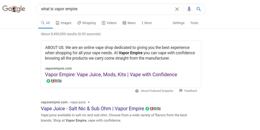 featured snippet