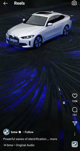 BMW advertise on Instagram reel