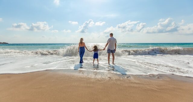 A family in the beach