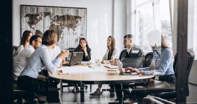 Executives conversing