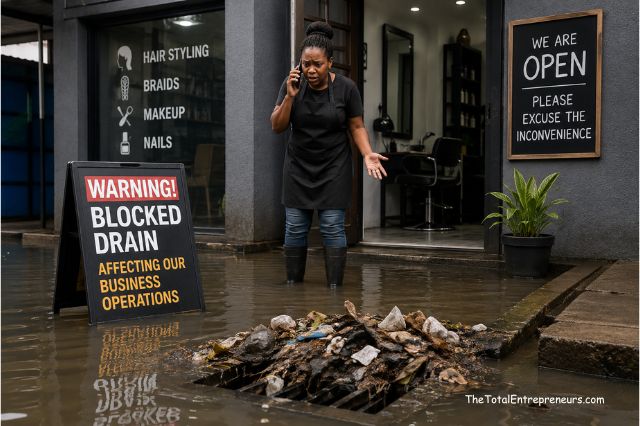 blocked drain affects business operation